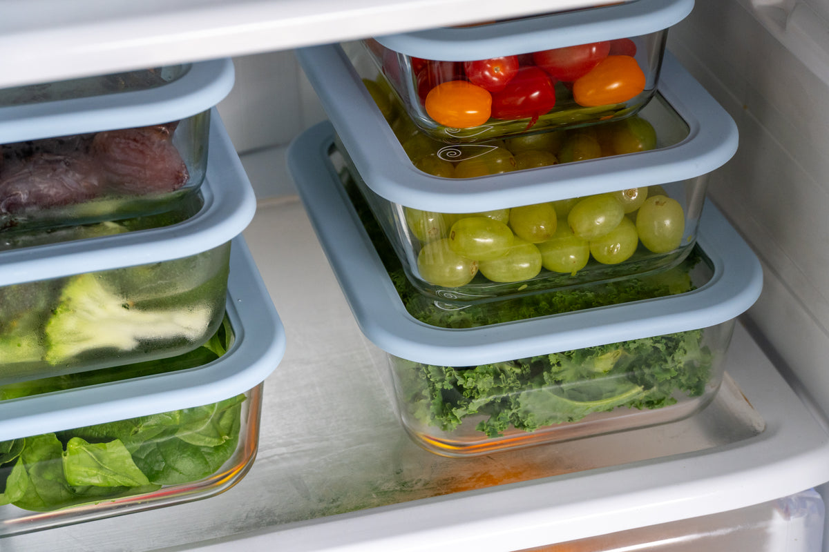 Glass & Silicone Food Containers | 3 Piece Rectangle Set