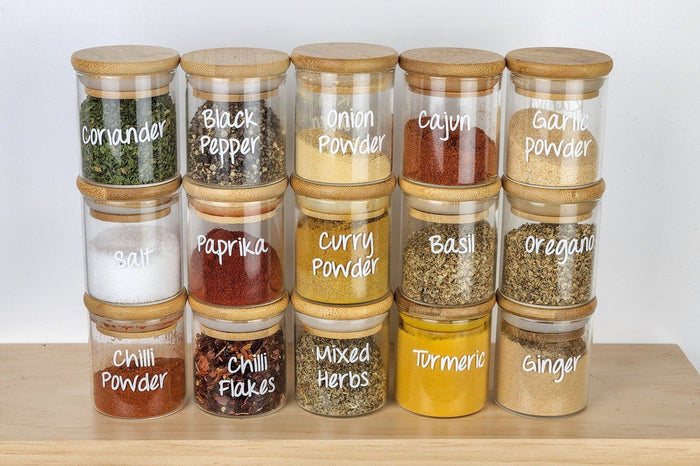 Bamboo & Glass 100ml Jar Set | 15 Pack