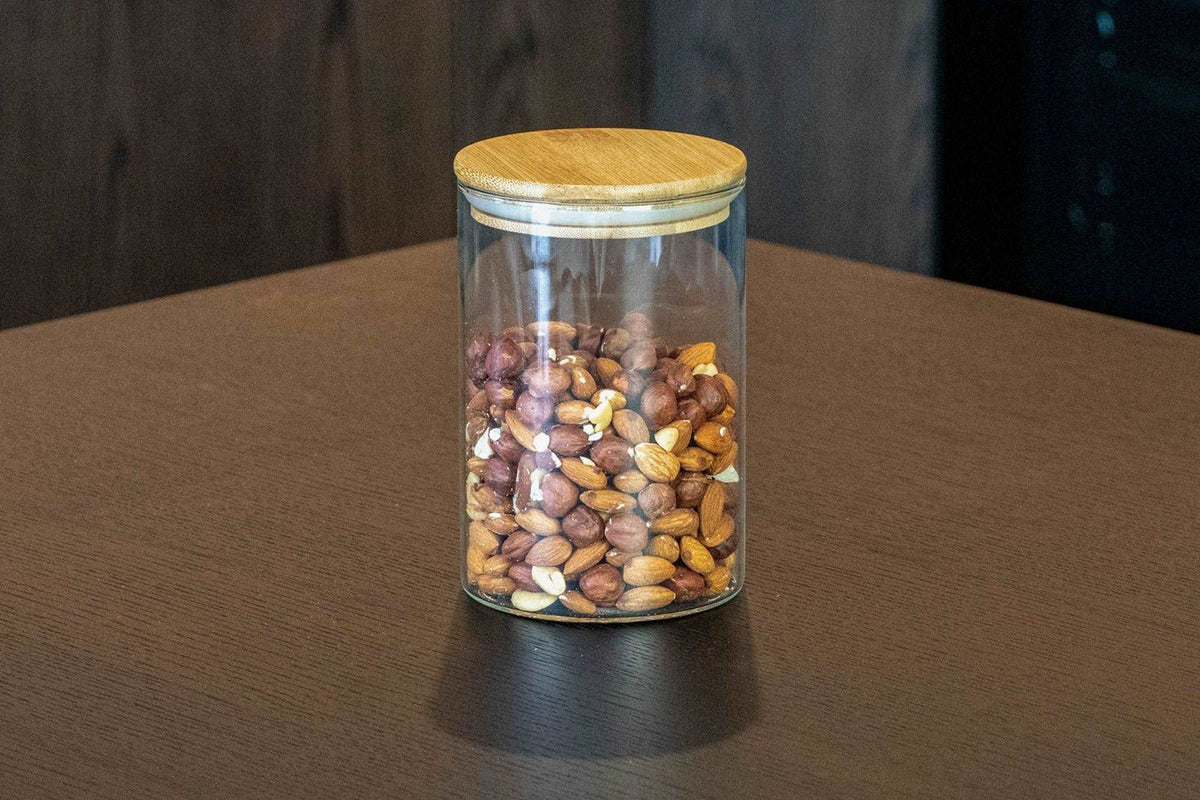 1L Glass & Bamboo Jar - Natural