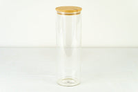 2.1L Tall Glass & Bamboo Jar