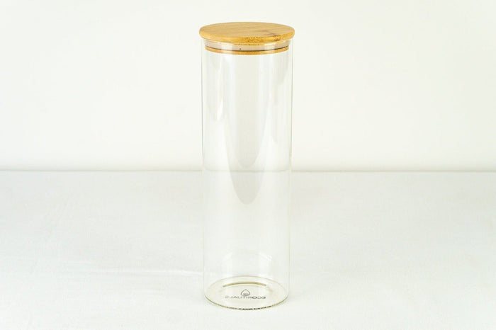 2.1L Tall Glass & Bamboo Jar