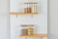 Bamboo and glass jars