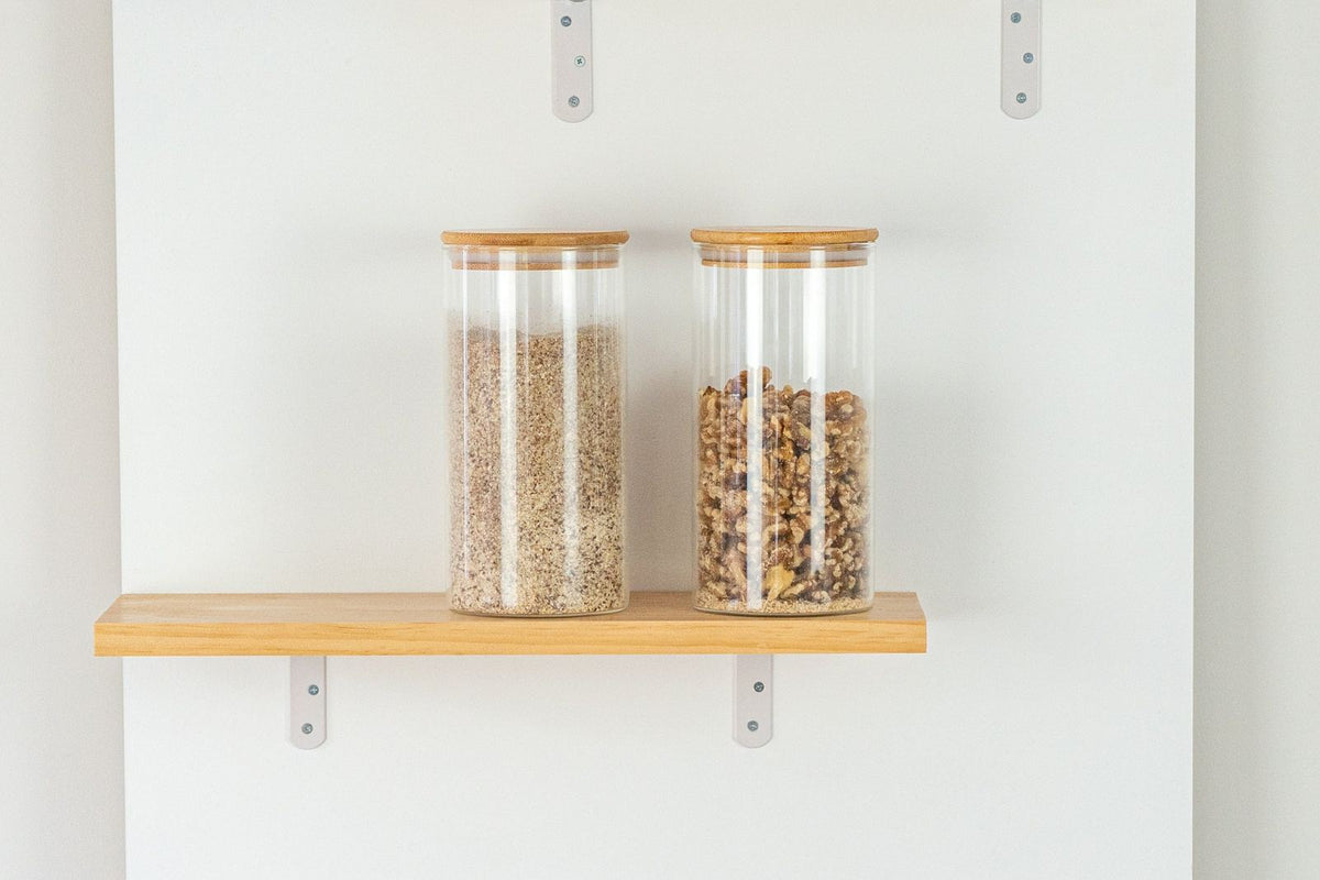 Bamboo and glass jars