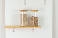 Bamboo and glass jars