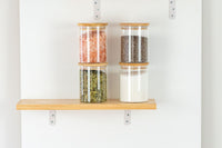 Bamboo and glass jars