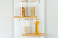 Glass and bamboo jars