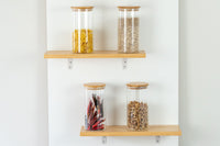 Glass and bamboo jars