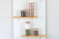 Glass and bamboo jars