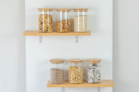 Glass and bamboo jars