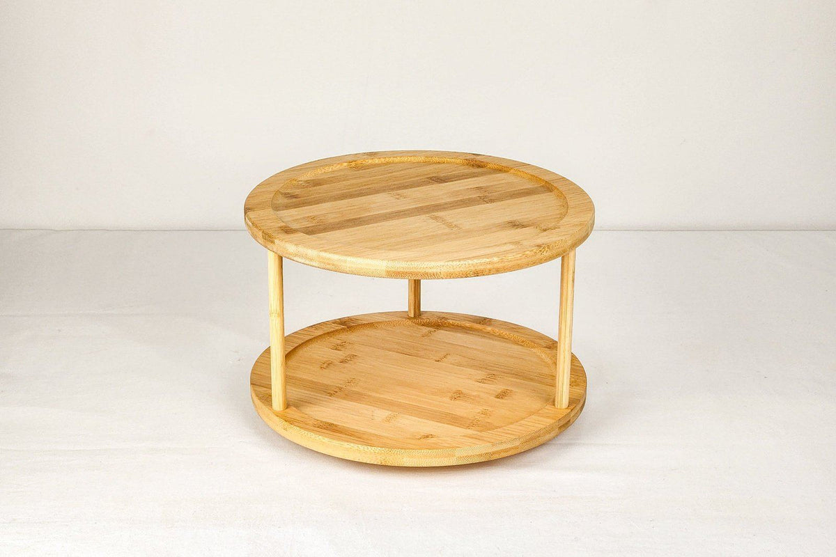 lazy susan bamboo spice rack