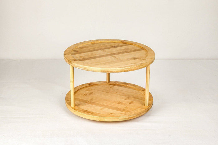 lazy susan bamboo spice rack