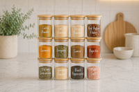 Bamboo & Glass 200ml Jar Set | 12 Pack
