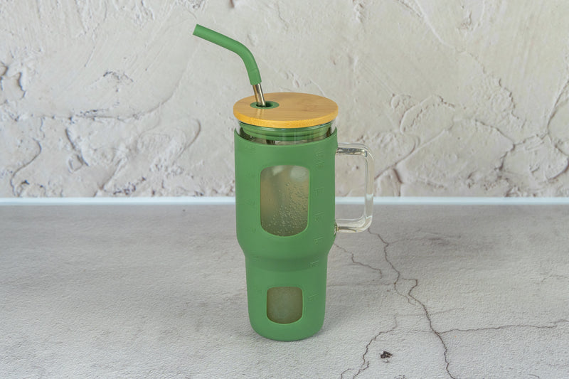 Glass Tumbler with Straw | 960ml