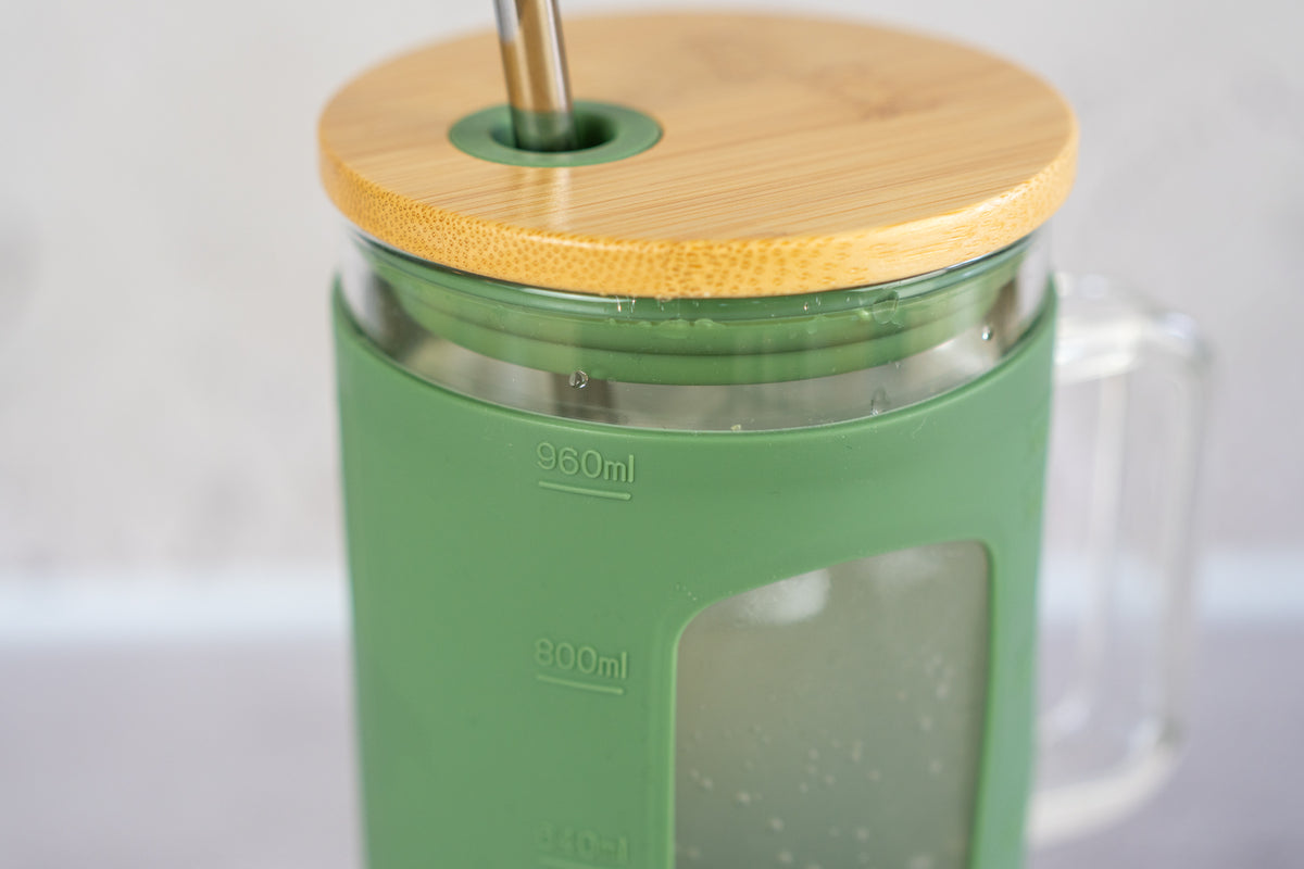 Glass Tumbler with Straw | 960ml