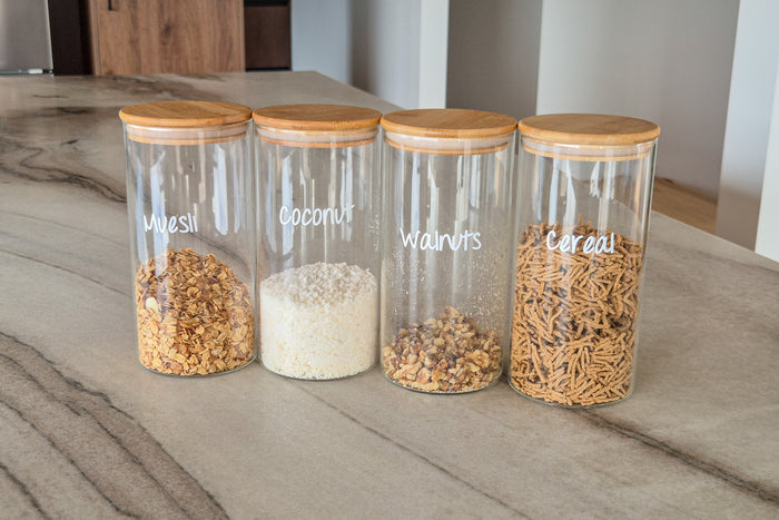 The Pantry Complete Bundle | Glass and Bamboo Pantry Set