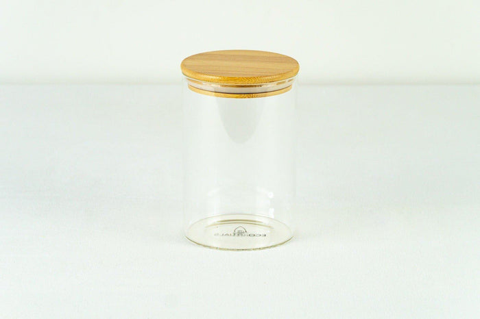1L glass and bamboo jar